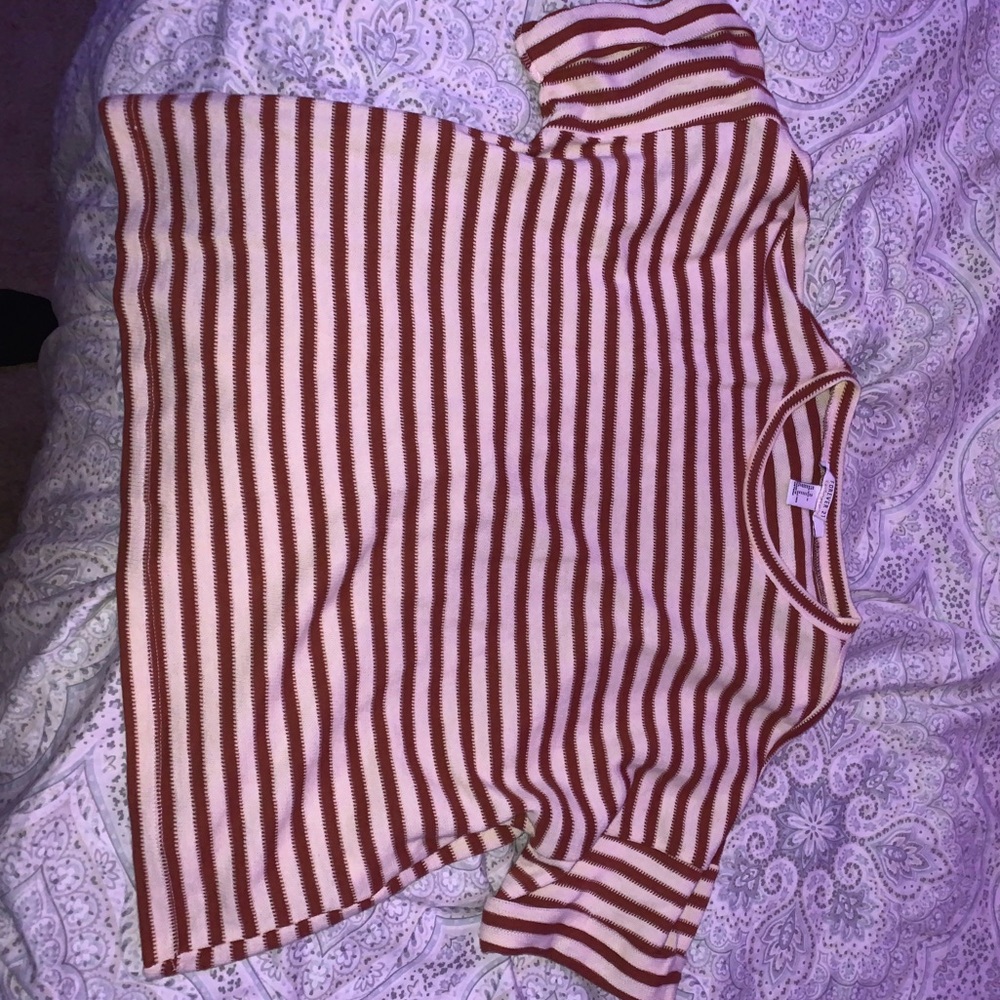 f21 cropped knit tee